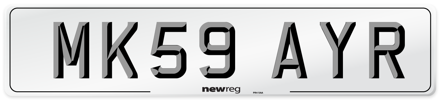 MK59 AYR Number Plate from New Reg
